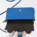 FENDI Micro Bucket Monster Umhängetasche Leder 2way Blau Silber Auth bs30913-19