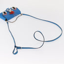 FENDI Micro Bucket Monster Shoulder Bag Leather 2way Blue Silver Auth bs30913-9