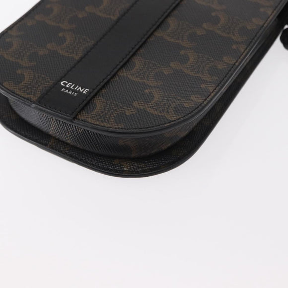 CELINE Triomphe Macadam Canvas Handytasche PVC Schwarz Auth bs30914