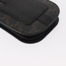 CELINE Triomphe Macadam Canvas Phone Pouch PVC Black Auth bs30914-15