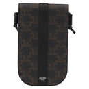 CELINE Triomphe Macadam Canvas Phone Pouch PVC Black Auth bs30914-13