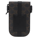 CELINE Triomphe Macadam Canvas Phone Pouch PVC Black Auth bs30914-2