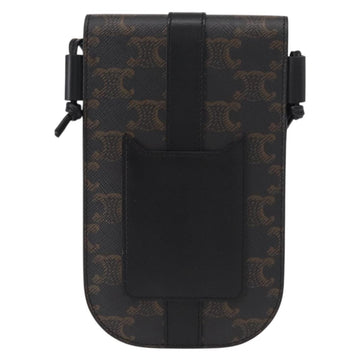 CELINE Triomphe Macadam Canvas Phone Pouch PVC Black Auth bs30914 - 0