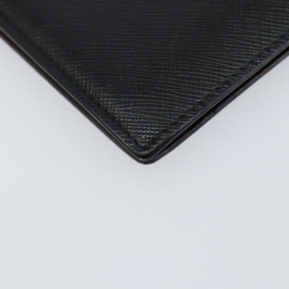 PRADA Card Case Safiano leather Black Auth bs30916
