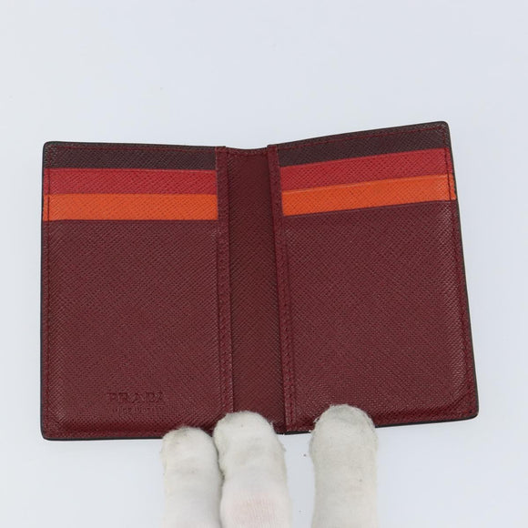 PRADA Card Case Safiano leather Black Auth bs30916