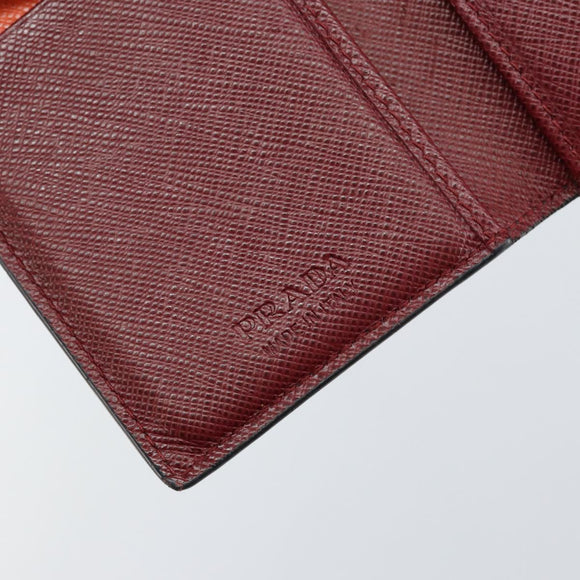 PRADA Card Case Safiano leather Black Auth bs30916