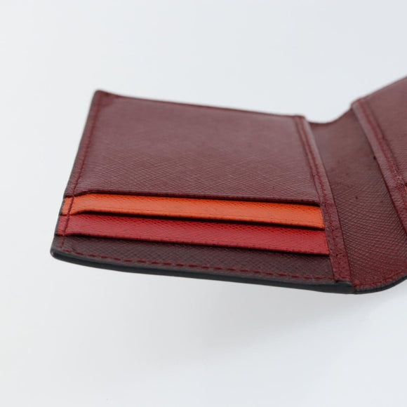 PRADA Card Case Safiano leather Black Auth bs30916