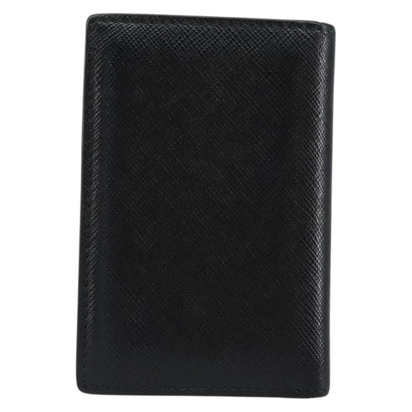 PRADA Card Case Safiano leather Black Auth bs30916