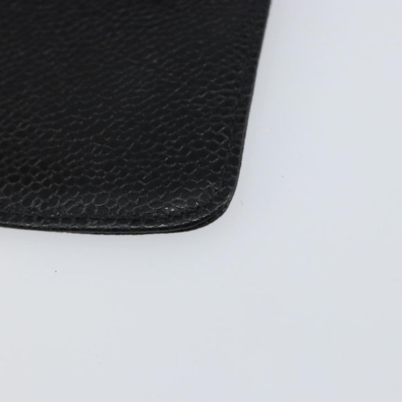CHANEL COCO Mark Pouch Caviar Skin Black Gold CC Auth bs30918