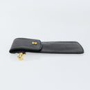 CHANEL COCO Mark Pouch Caviar Skin Black Gold CC Auth bs30918-4