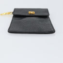 CHANEL COCO Mark Pouch Caviar Skin Black Gold CC Auth bs30918-6
