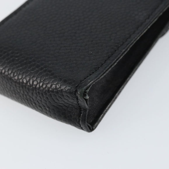 CHANEL Pouch Caviar Skin Black Gold CC Auth bs30919