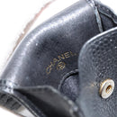 CHANEL Pouch Caviar Skin Black Gold CC Auth bs30919-10