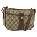 GUCCI GG Supreme Web Sherry Line Bag PVC Beige Gold 89 02 032 Auth bs30923-1