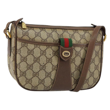 GUCCI GG Supreme Web Sherry Line Bag PVC Beige Gold 89 02 032 Auth bs30923