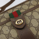 GUCCI GG Supreme Web Sherry Line Bag PVC Beige Gold 89 02 032 Auth bs30923-18