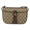 GUCCI GG Supreme Web Sherry Line Bag PVC Beige Gold 89 02 032 Auth bs30923-13