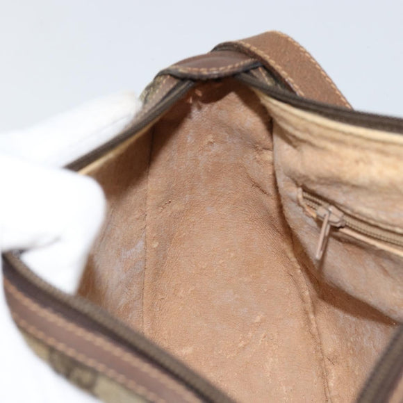 GUCCI GG Supreme Web Sherry Line Bag PVC Beige Gold 89 02 032 Auth bs30923