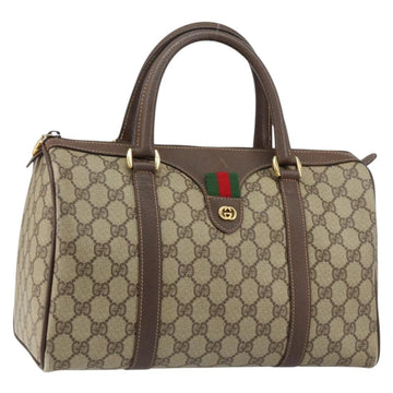 GUCCI GG Supreme Web Sherry Line Bag PVC Beige Gold 40 02 007 Auth bs30926