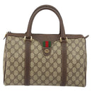 GUCCI GG Supreme Web Sherry Line Bag PVC Beige Gold 40 02 007 Auth bs30926-13