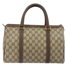 GUCCI GG Supreme Web Sherry Line Bag PVC Beige Gold 40 02 007 Auth bs30926 - 0