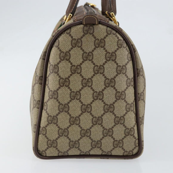 GUCCI GG Supreme Web Sherry Line Bag PVC Beige Gold 40 02 007 Auth bs30926