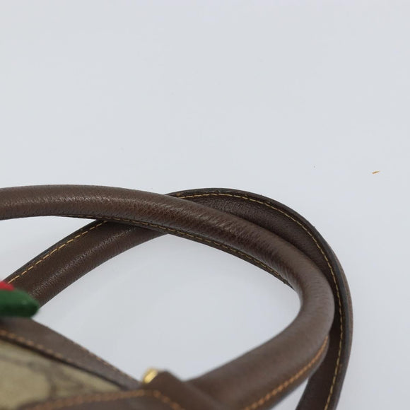 GUCCI GG Supreme Web Sherry Line Bag PVC Beige Gold 40 02 007 Auth bs30926