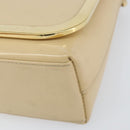 GUCCI Shoulder Bag Patent leather Beige Gold 007 2113 0278 Auth bs30927-8
