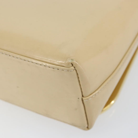 GUCCI Shoulder Bag Patent leather Beige Gold 007 2113 0278 Auth bs30927