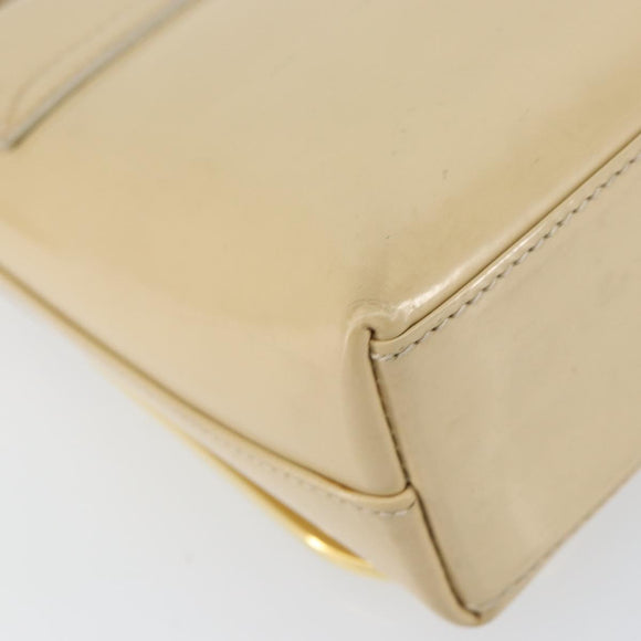GUCCI Shoulder Bag Patent leather Beige Gold 007 2113 0278 Auth bs30927