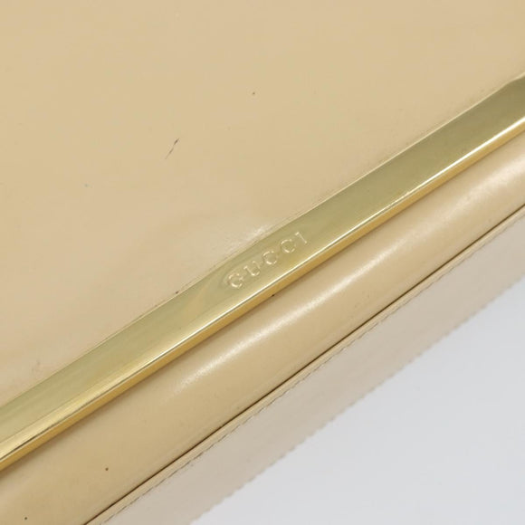 GUCCI Shoulder Bag Patent leather Beige Gold 007 2113 0278 Auth bs30927