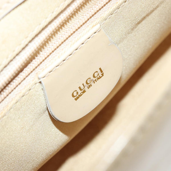 GUCCI Shoulder Bag Patent leather Beige Gold 007 2113 0278 Auth bs30927