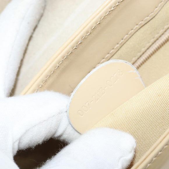 GUCCI Shoulder Bag Patent leather Beige Gold 007 2113 0278 Auth bs30927