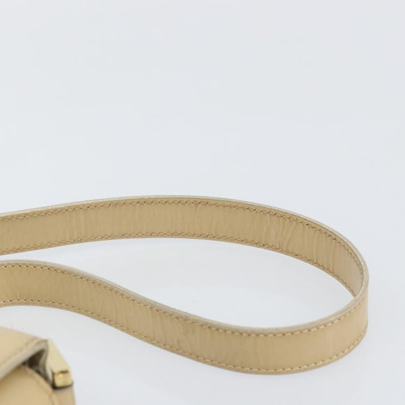 GUCCI Shoulder Bag Patent leather Beige Gold 007 2113 0278 Auth bs30927