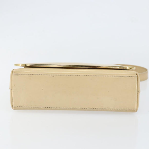 GUCCI Shoulder Bag Patent leather Beige Gold 007 2113 0278 Auth bs30927