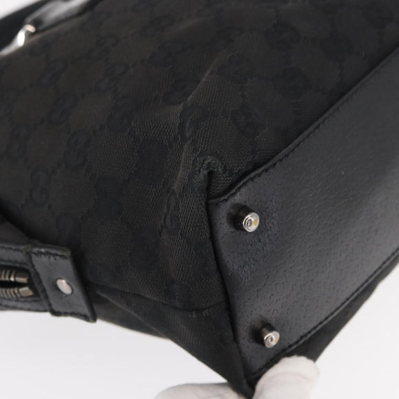 GUCCI GG Canvas Hand Bag Black 113009 Auth bs30929
