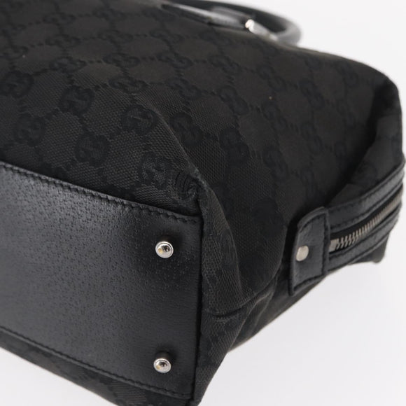 GUCCI GG Canvas Hand Bag Black 113009 Auth bs30929