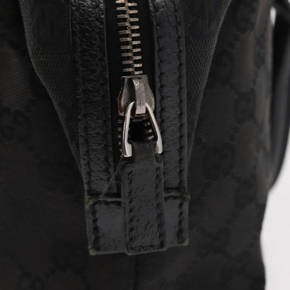 GUCCI GG Canvas Hand Bag Black 113009 Auth bs30929