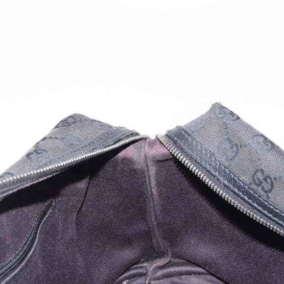 GUCCI GG Canvas Hand Bag Black 113009 Auth bs30929