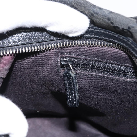 GUCCI GG Canvas Hand Bag Black 113009 Auth bs30929
