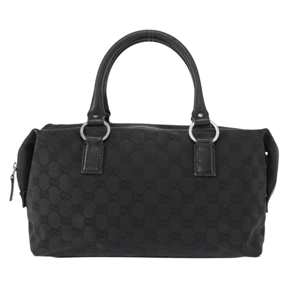 GUCCI GG Canvas Hand Bag Black 113009 Auth bs30929