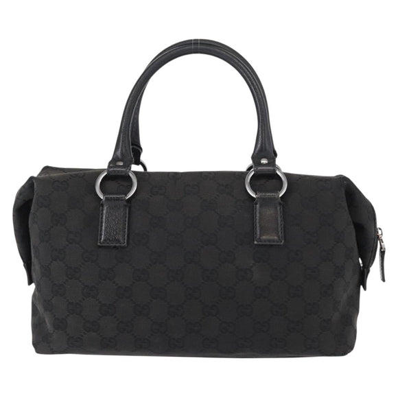 GUCCI GG Canvas Hand Bag Black 113009 Auth bs30929