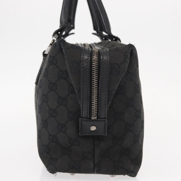 GUCCI GG Canvas Hand Bag Black 113009 Auth bs30929