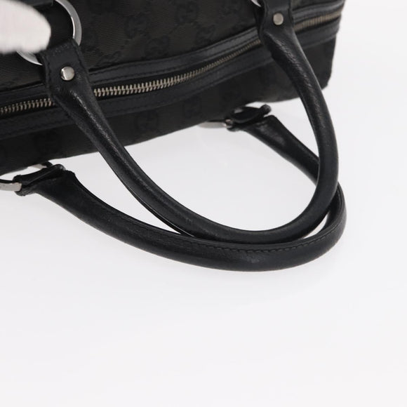 GUCCI GG Canvas Hand Bag Black 113009 Auth bs30929