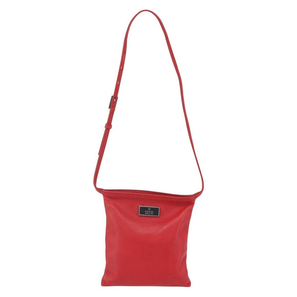 GUCCI Shoulder Bag Leather Red 039 0999 1669 Auth bs30931