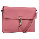 GUCCI New Jackie Shoulder Bag Leather Pink Silver Auth bs30932-1