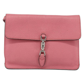 GUCCI New Jackie Shoulder Bag Leather Pink Silver Auth bs30932 - 0