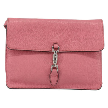 GUCCI New Jackie Shoulder Bag Leather Pink Silver Auth bs30932 - 0