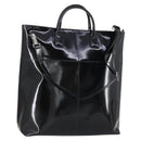 GUCCI Hand Bag Enamel 2way Black Silver Auth bs30934-1
