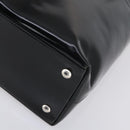 GUCCI Hand Bag Enamel 2way Black Silver Auth bs30934-12